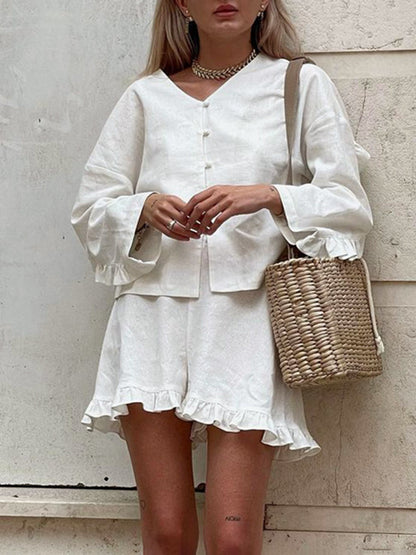 Pantaloni corti e camicetta da donna - Agnes