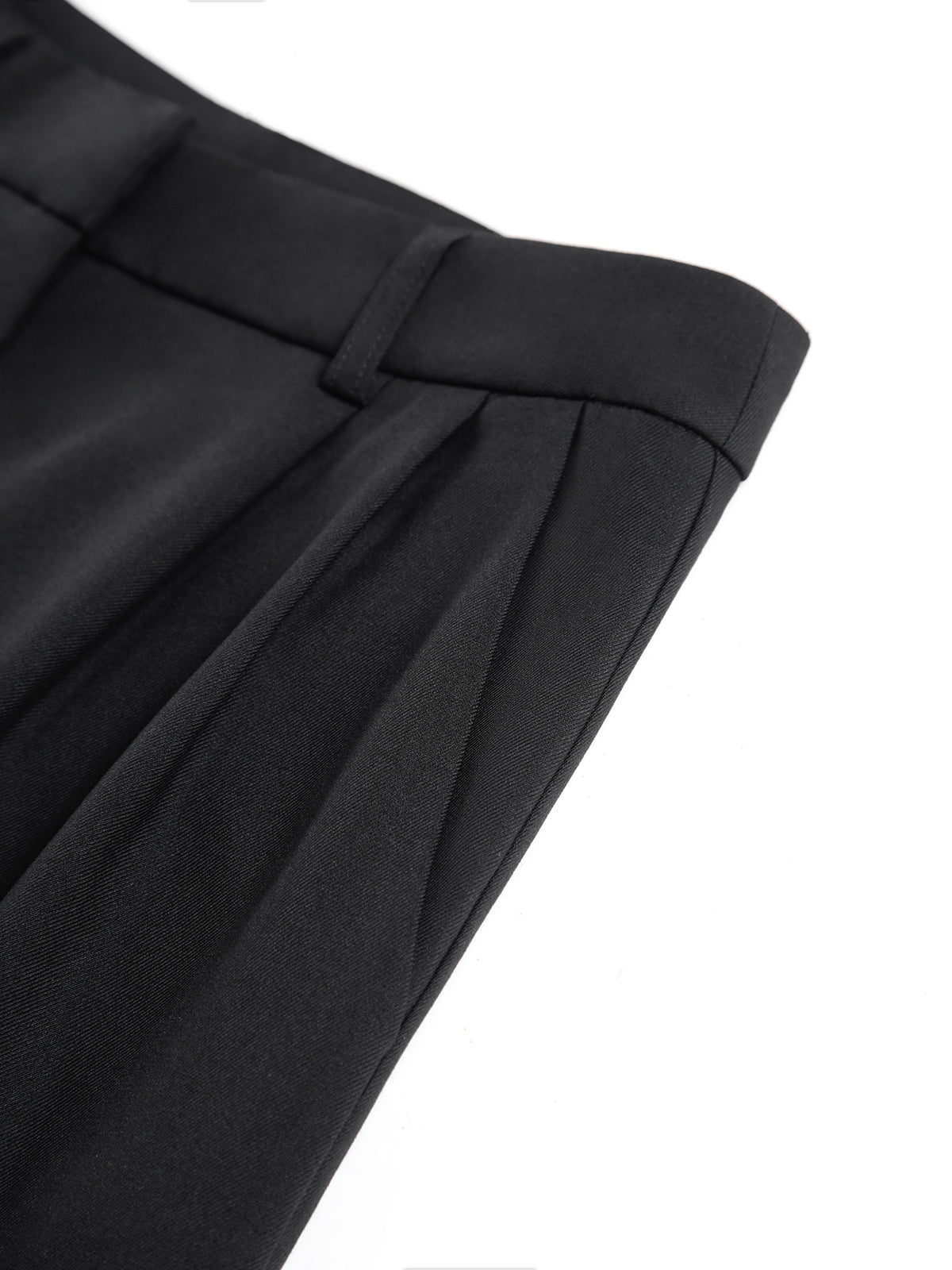 Ladies' high waist wide leg trousers with pleats and straight legs