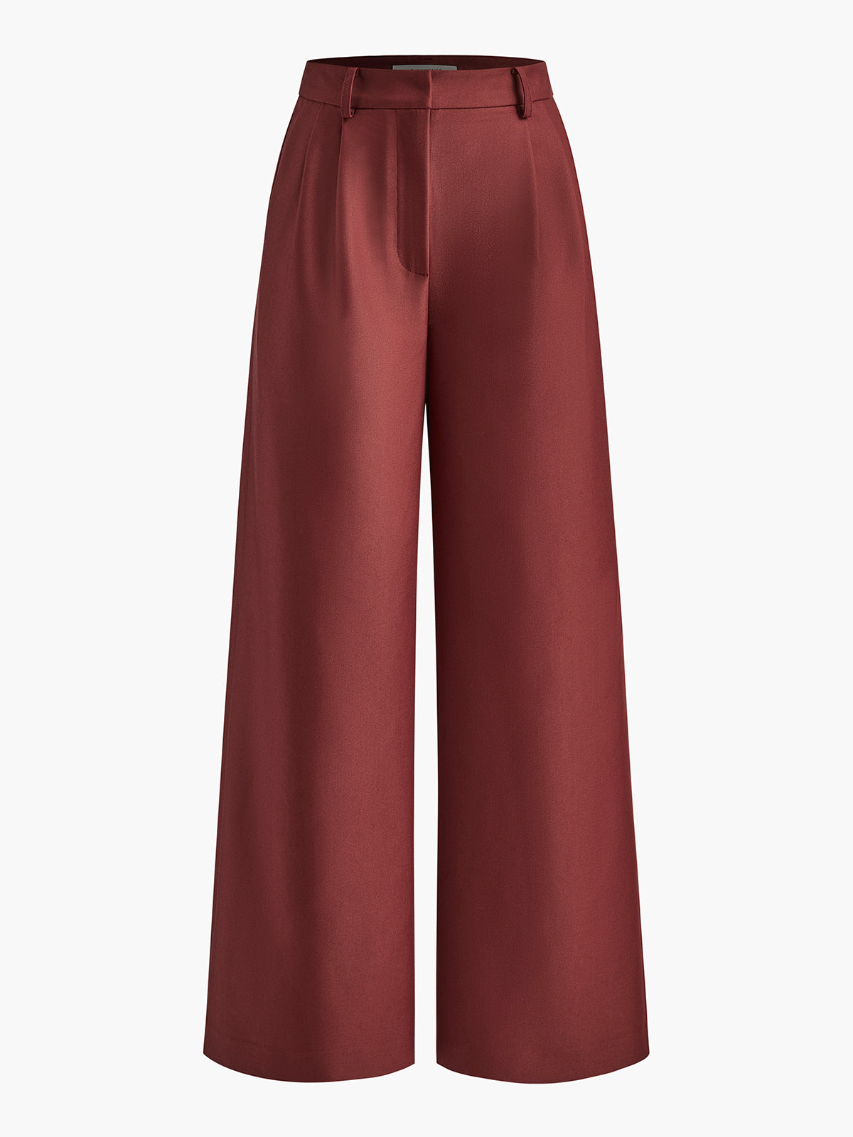 Ladies' high waist wide leg trousers with pleats and straight legs