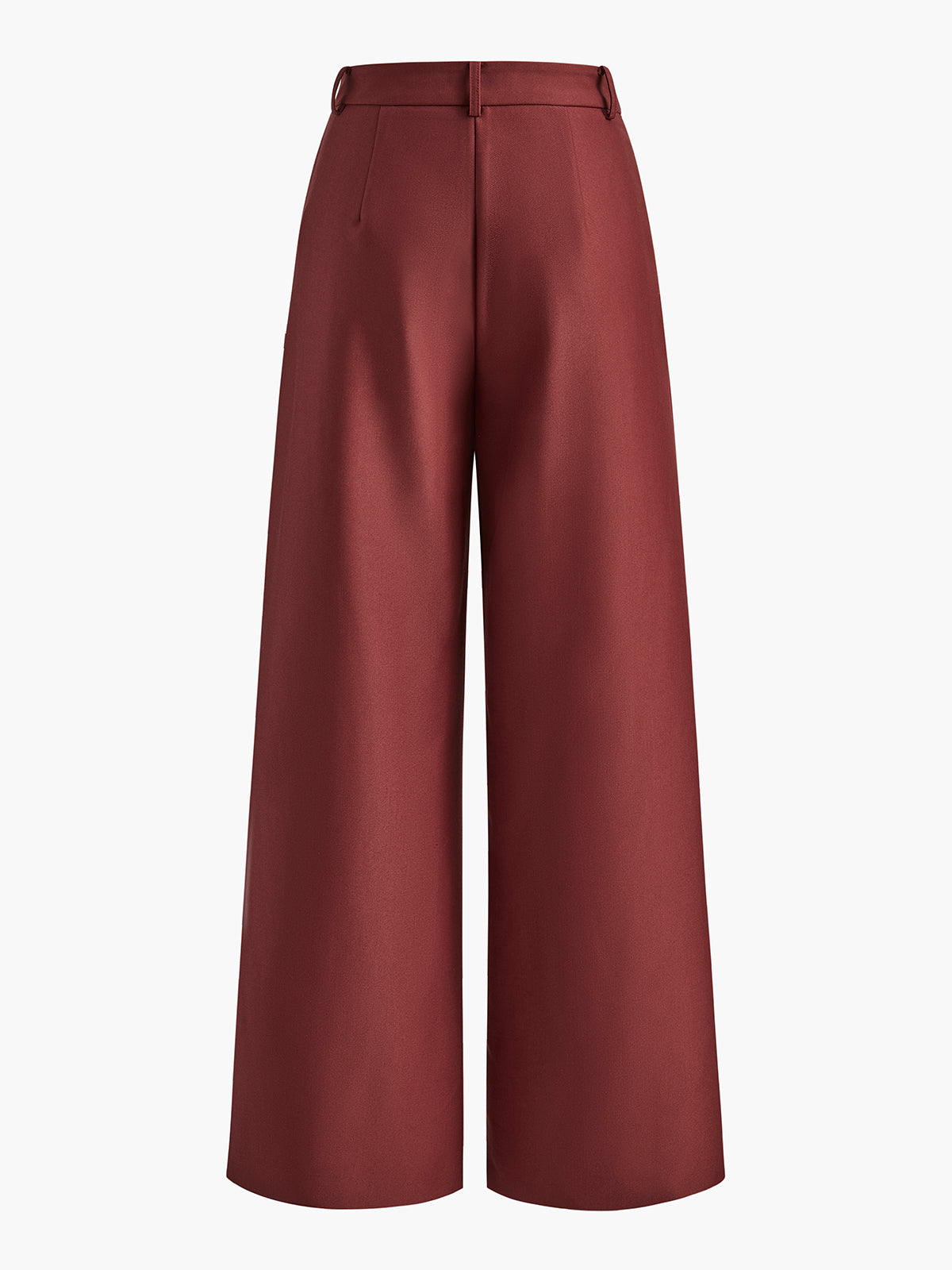 Ladies' high waist wide leg trousers with pleats and straight legs
