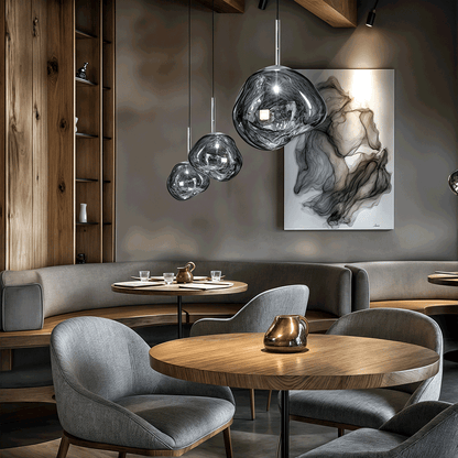 Elegante lampada a sospensione Luna in resina - design moderno