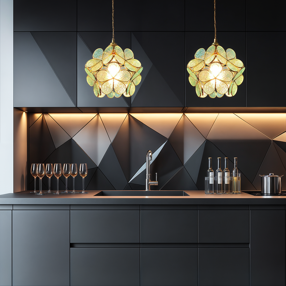 Glass Flower Pendant Light Nordic Design