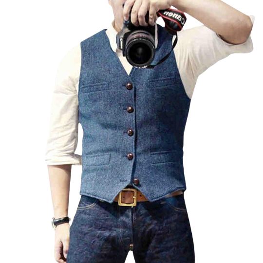 Gilet intramontabile da uomo con vestibilità comoda e stile versatile