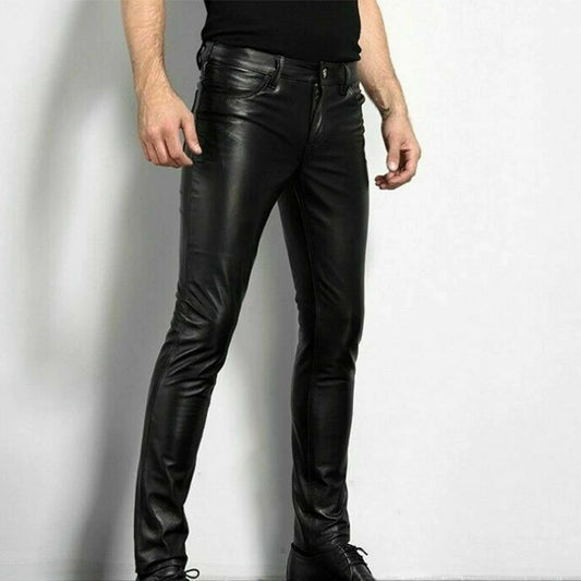 Nevard - Pantalon moulant pour homme en similicuir