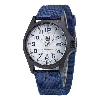 Robust Military Style Watch with Illuminated Dial