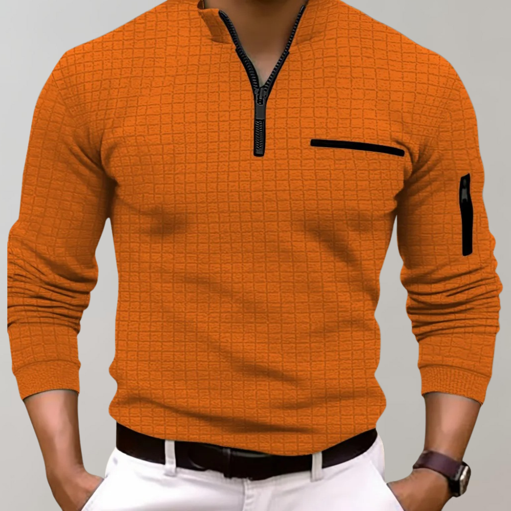 Jethro - Long Sleeve Polo Shirt for Men