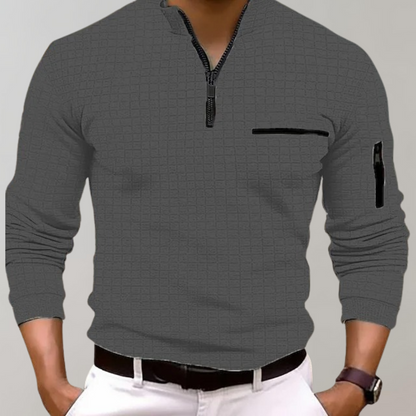 Jethro - Long Sleeve Polo Shirt for Men