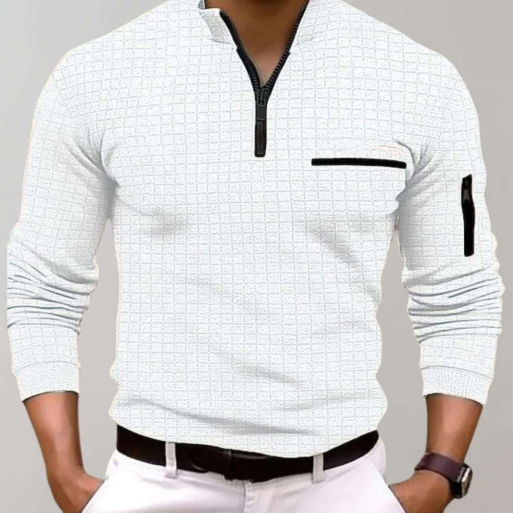 Jethro - Long Sleeve Polo Shirt for Men