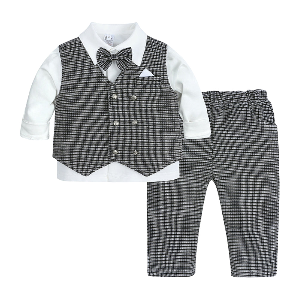Conjunto para bebés y niños pequeños, con chaleco y pajarita para ocasiones especiales
