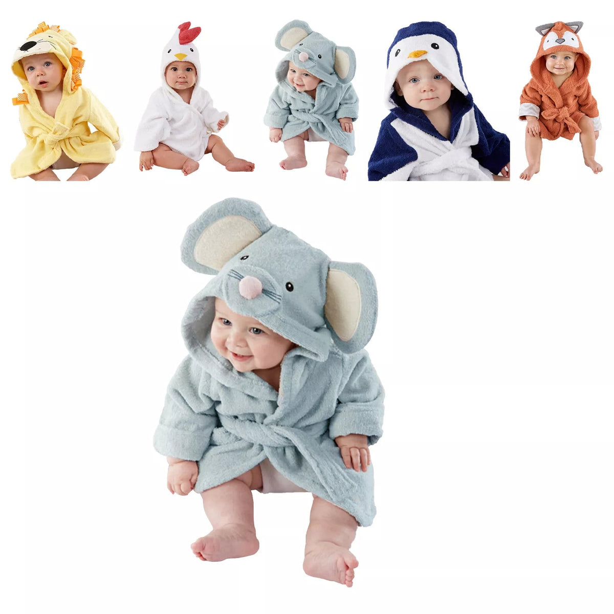 Soft Baby Bathrobe with Animal Design – Absorbent, Comfortable and Ideal After Bathing
