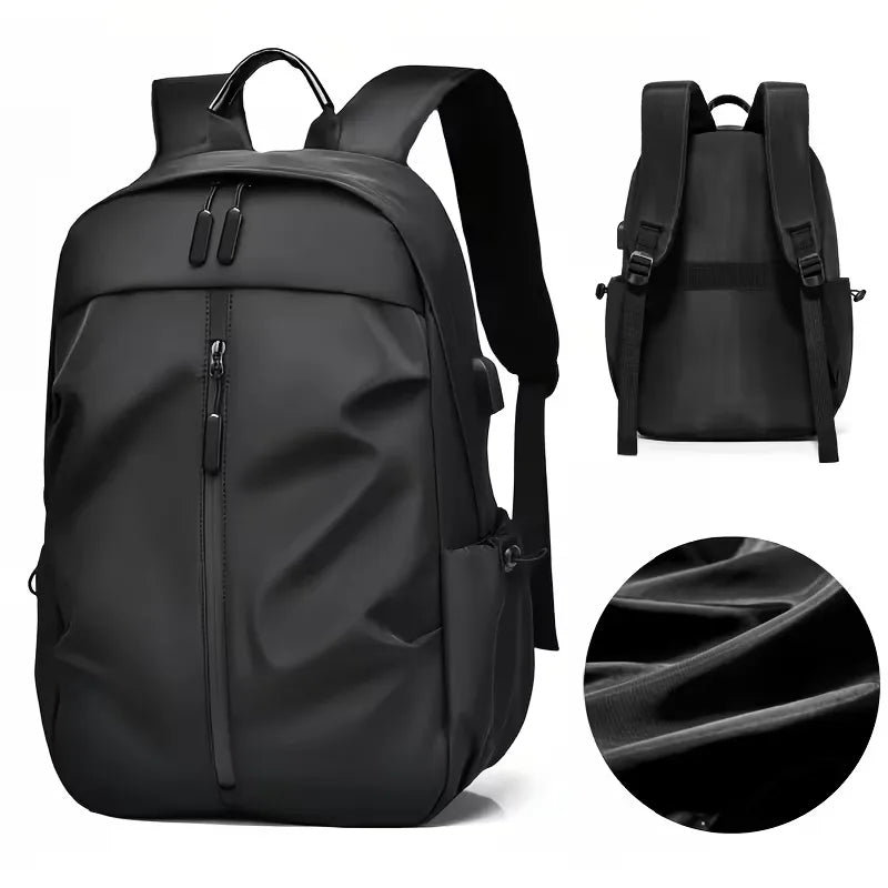 Backpack with USB and Zipped Pocket