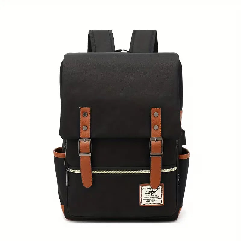 Backpack with flap and adjustable shoulder straps