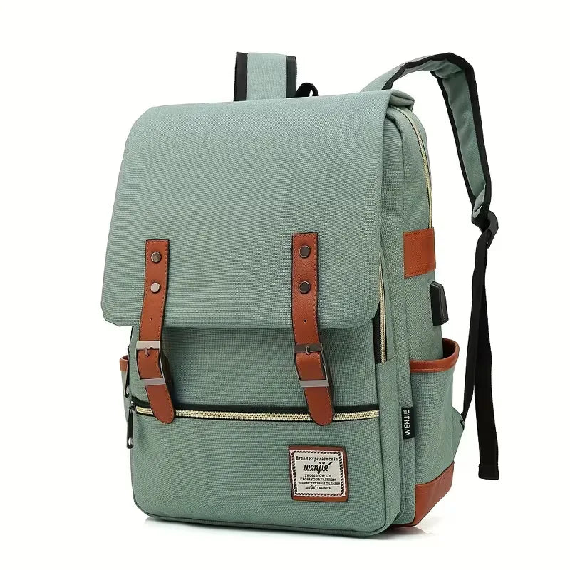 Backpack with flap and adjustable shoulder straps