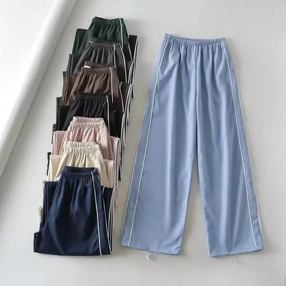 Baggy Cargo Parachute Pants with Drawstring and Low Waist