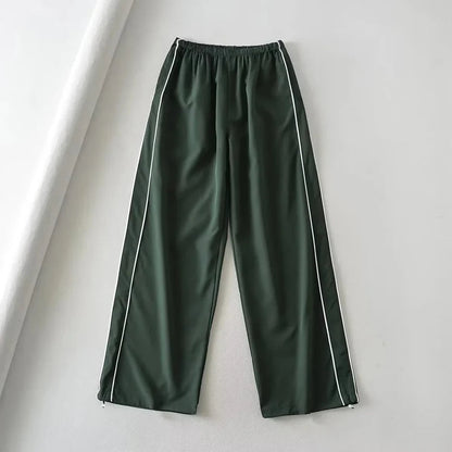 Baggy Cargo Parachute Pants with Drawstring and Low Waist