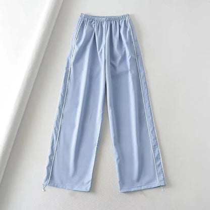 Baggy Cargo Parachute Pants with Drawstring and Low Waist