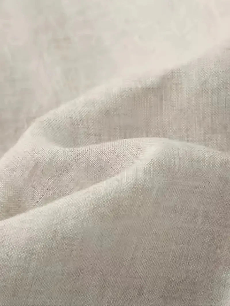 Baggy linen trousers with elastic waistband