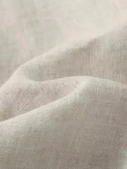 Baggy linen trousers with elastic waistband