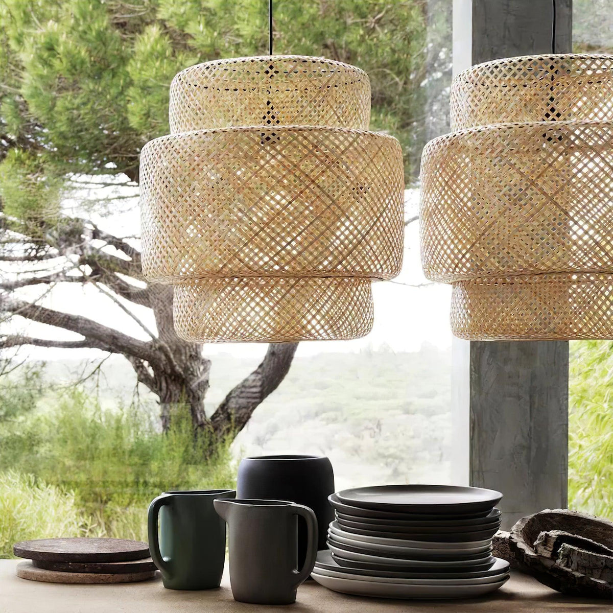 Lampada a sospensione in bambù – Fatto a mano e dal design moderno