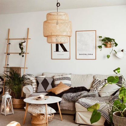 Lampada a sospensione in bambù – Fatto a mano e dal design moderno