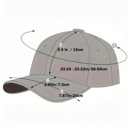 Baseball Cap with Daisy Embroidery