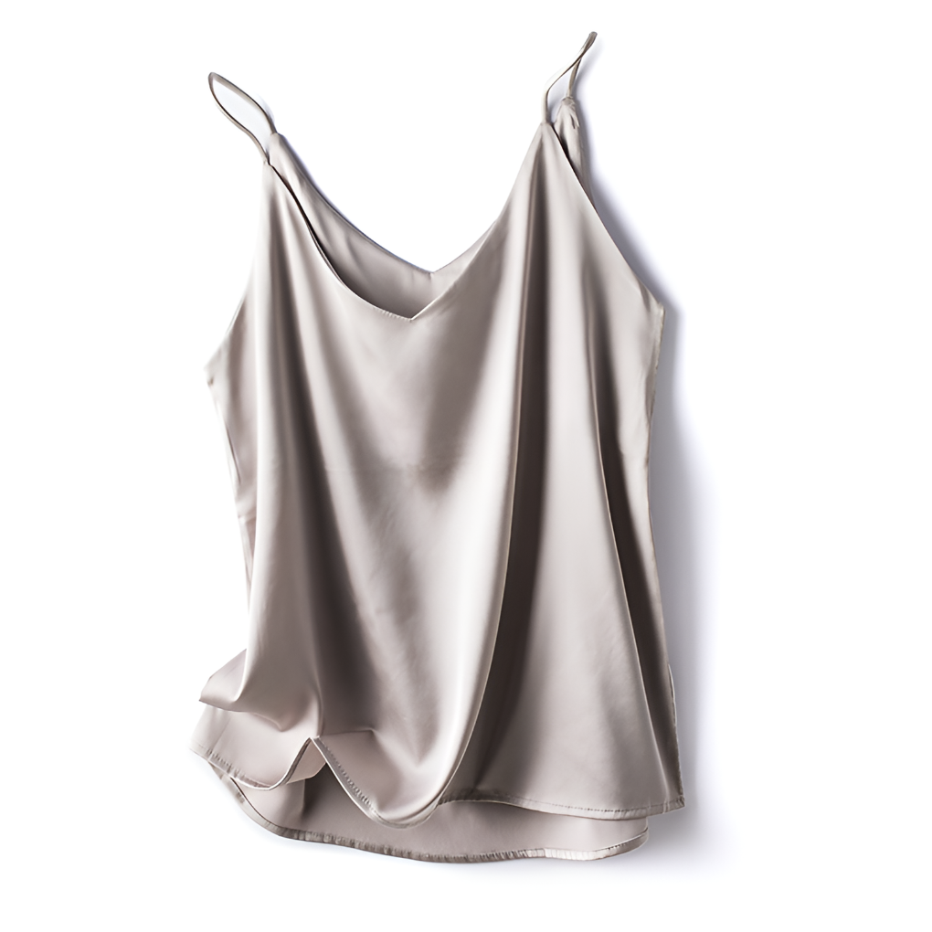 Basic Silk Top Shirt for Women with Spaghetti Straps