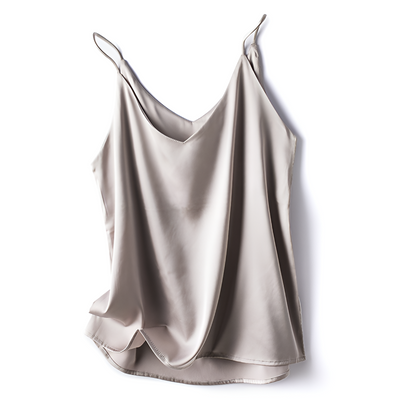 Basic Silk Top Shirt for Women with Spaghetti Straps