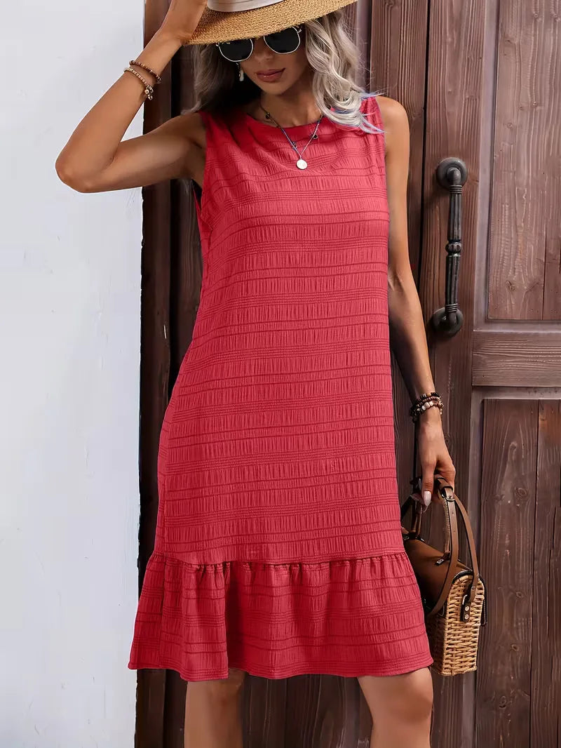 Beach Dress with Ruffled Hem