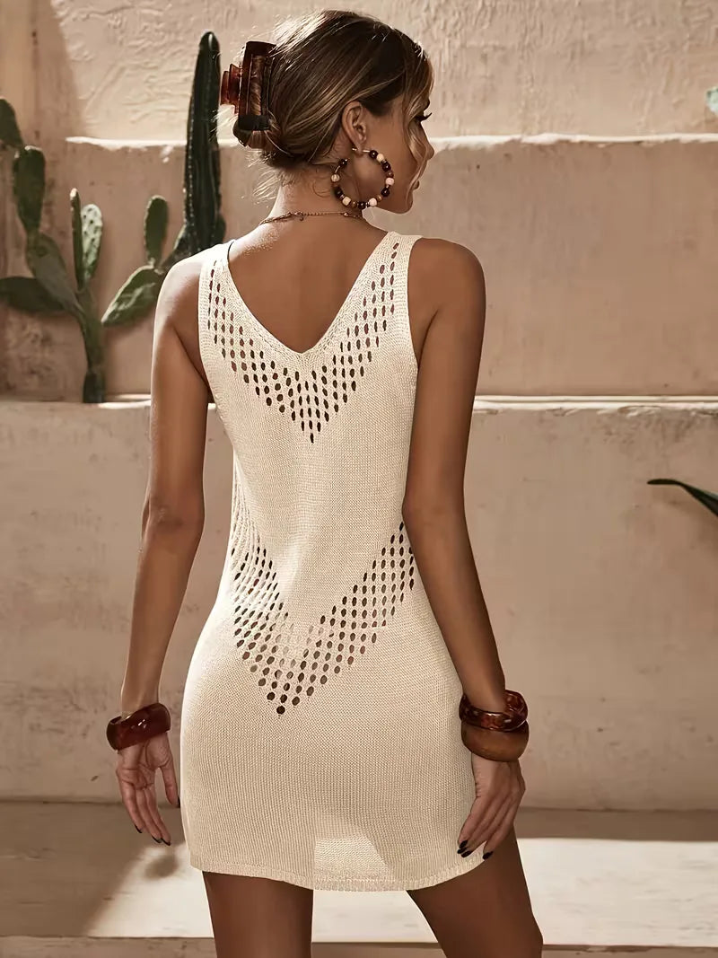 Beach cover-up with cut-out details
