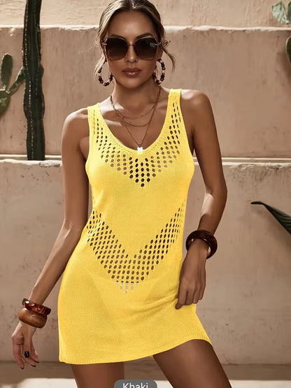 Beach cover-up with cut-out details