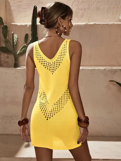 Beach cover-up with cut-out details