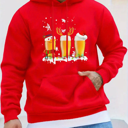 Beer | Casual & sporty men's sweater with Christmas beer mug print