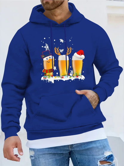 Beer | Casual & sporty men's sweater with Christmas beer mug print