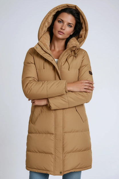 Long Winter Coat for Women Padded with Hood and Fur Lining