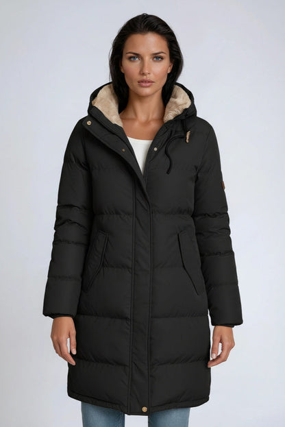 Long Winter Coat for Women Padded with Hood and Fur Lining