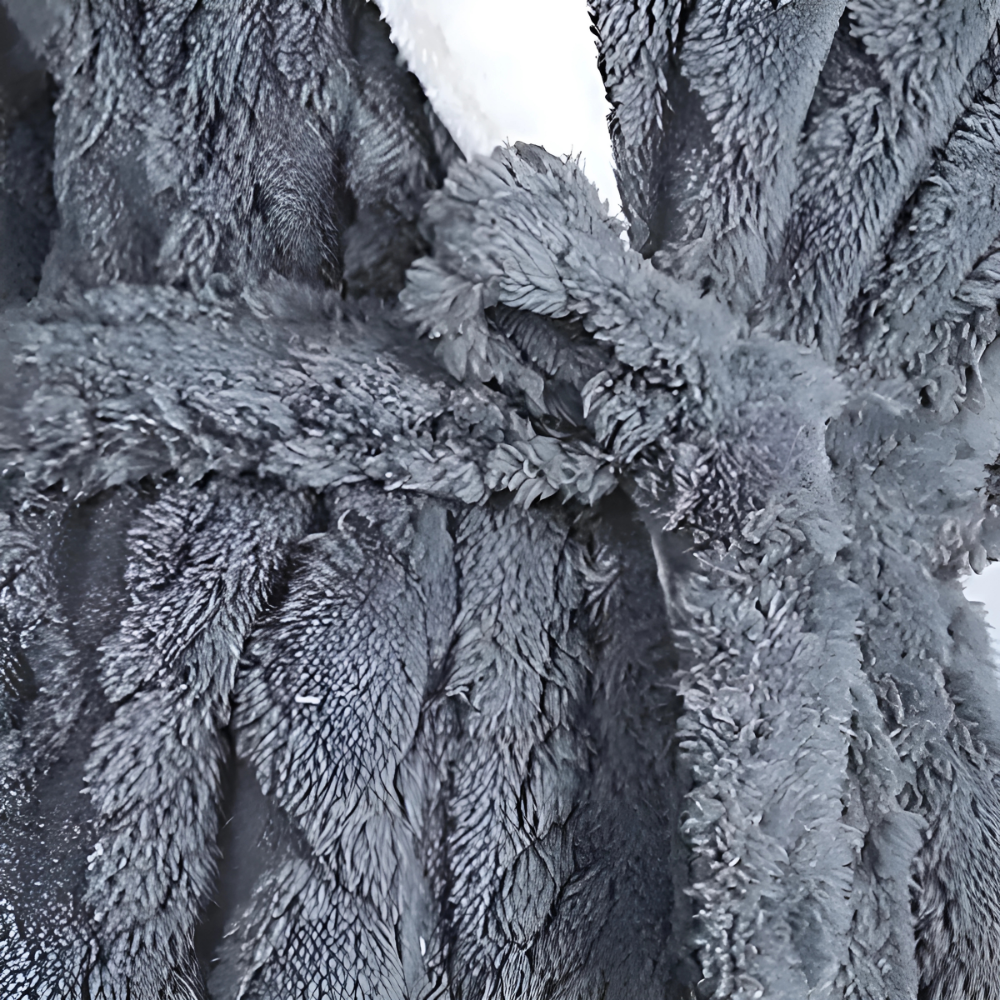 BestME - Plush Knitted Long Hooded Robe