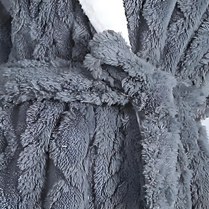 BestME - Plush Knitted Long Hooded Robe