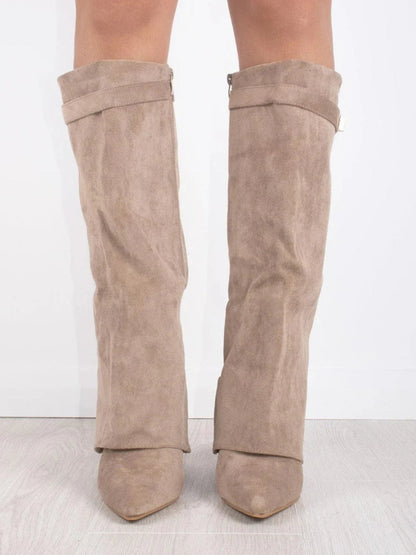Bez - Knee-high suede boots with heel