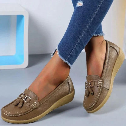 Retro wedge loafers for women