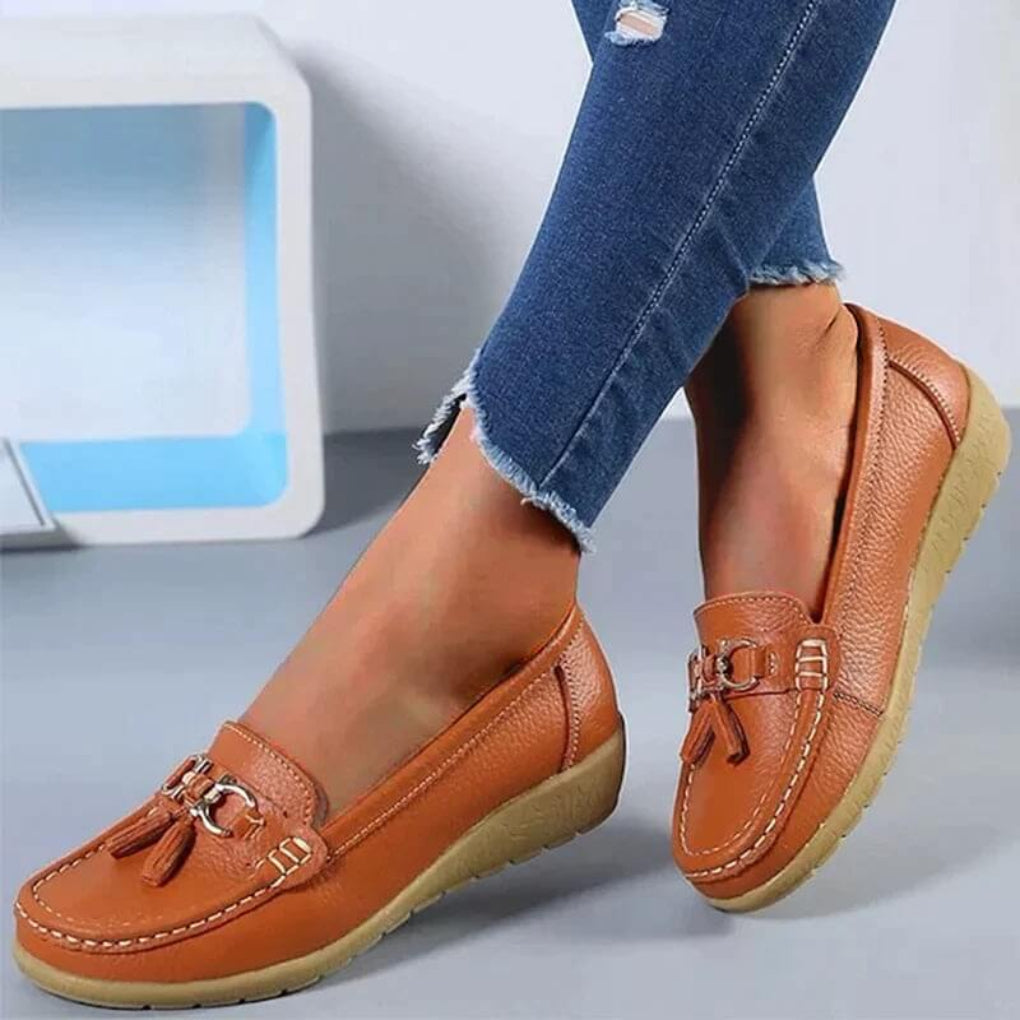 Retro wedge loafers for women