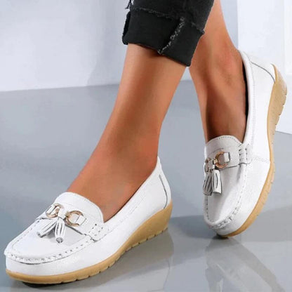 Retro wedge loafers for women