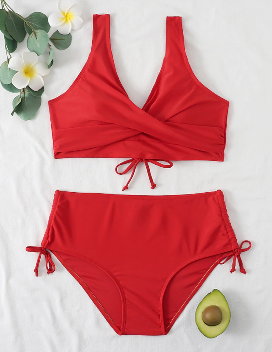 High Waist Bikini Set with Adjustable Straps and Timeless Design