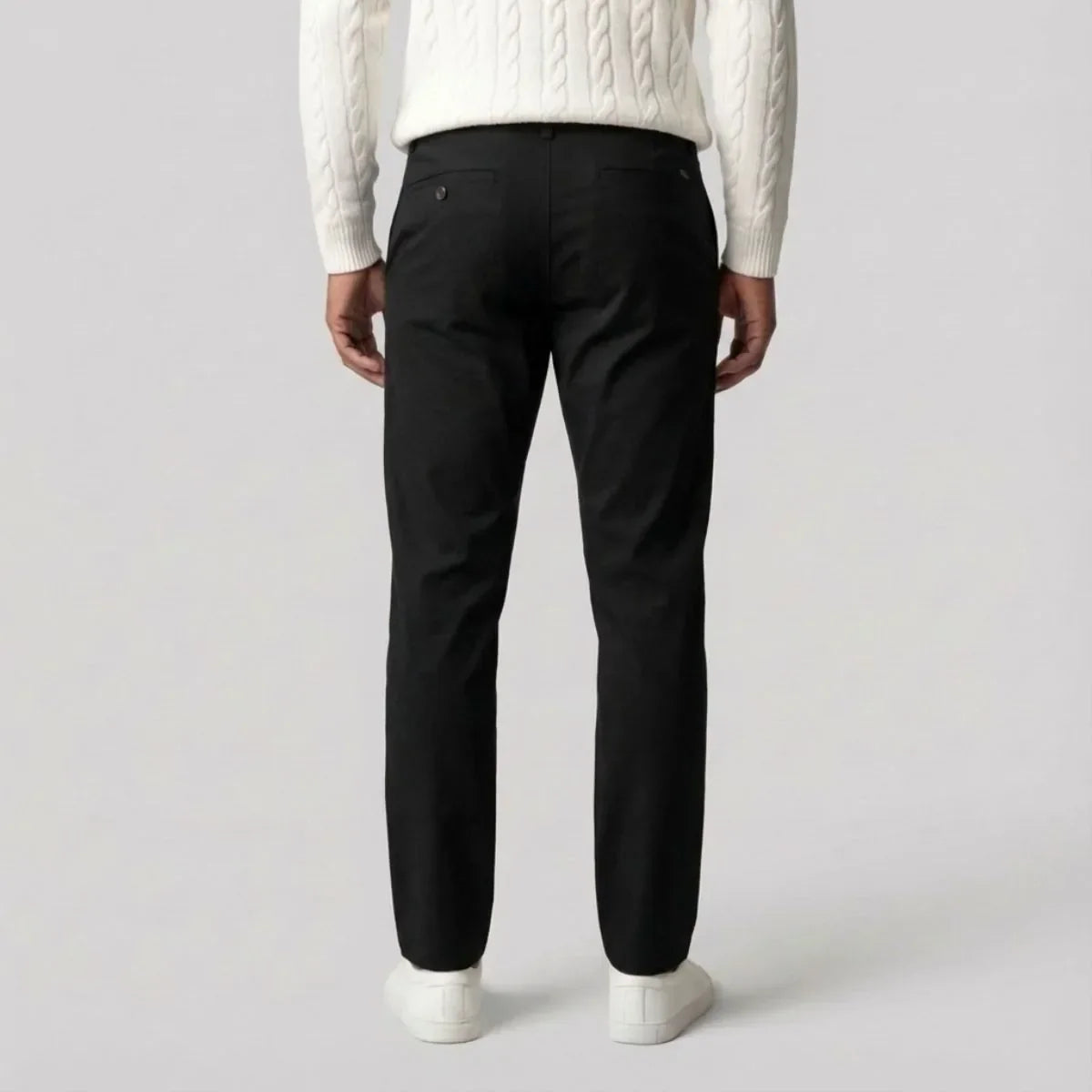 Black Chinos with Regular Fit and Straight Legs