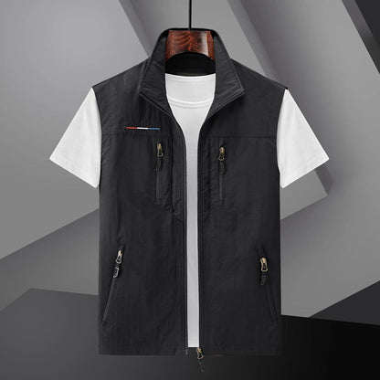 Multi-Pocket Utility Men's Summer Travel Gilet