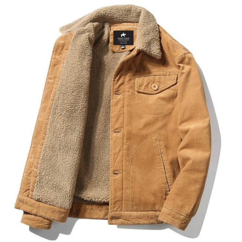 Blake | Trendy corduroy men's jacket with fur lining