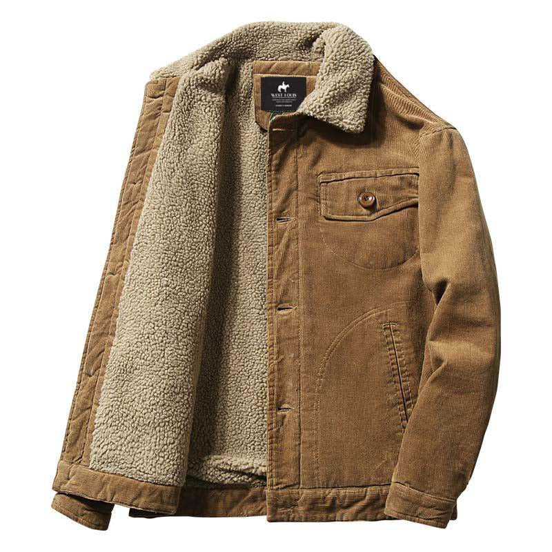 Blake | Trendy corduroy men's jacket with fur lining