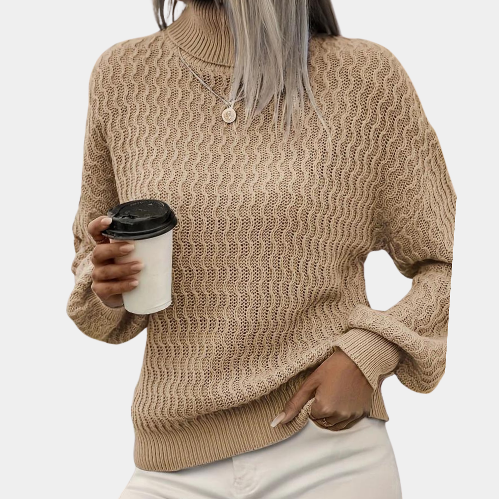 Blanca - Knitted Turtleneck Sweater for Women