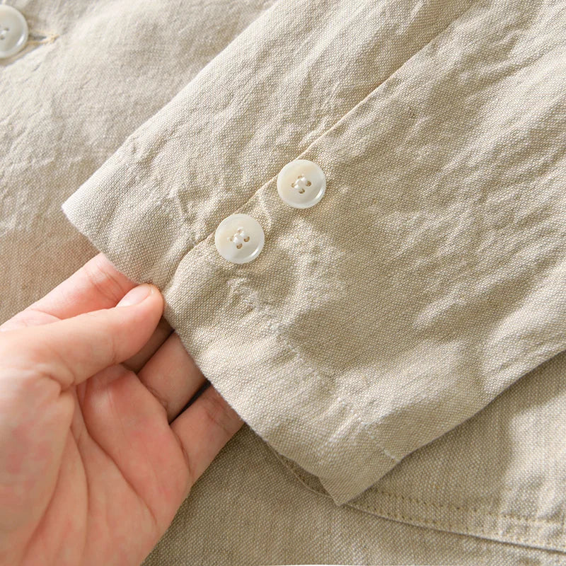 Blazer with Notched Lapel and Rolled Sleeves