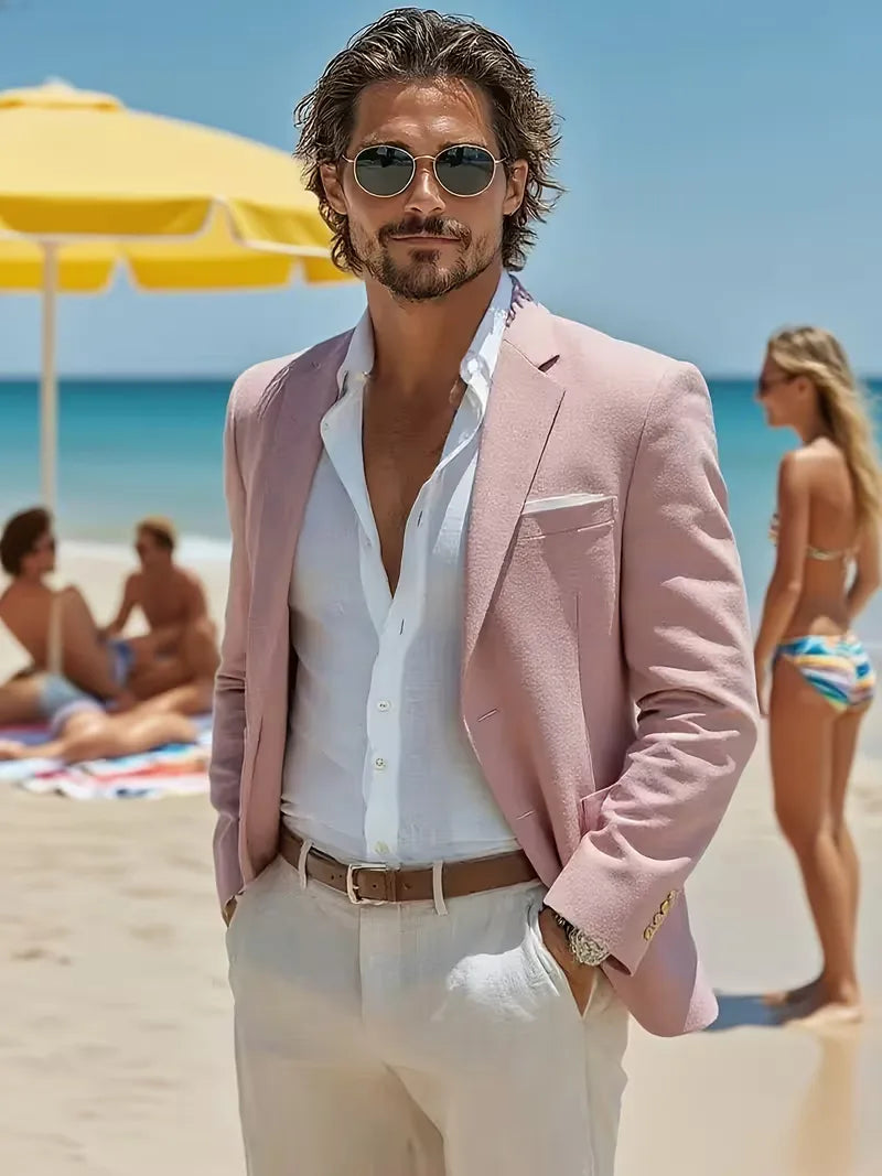 Blazer with V-neck and buttons