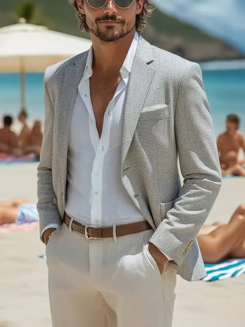 Blazer with V-neck and buttons